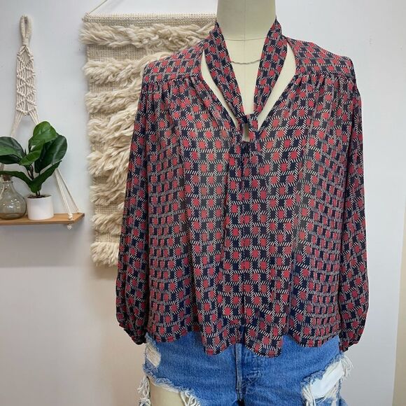 OU Chiffon L/S Sheer Top - Picture 2 of 13